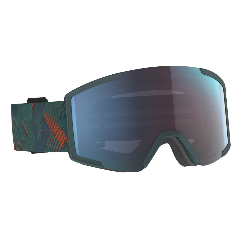 Scott SHIELD sombre green/pumpkin orange (blue chrome)